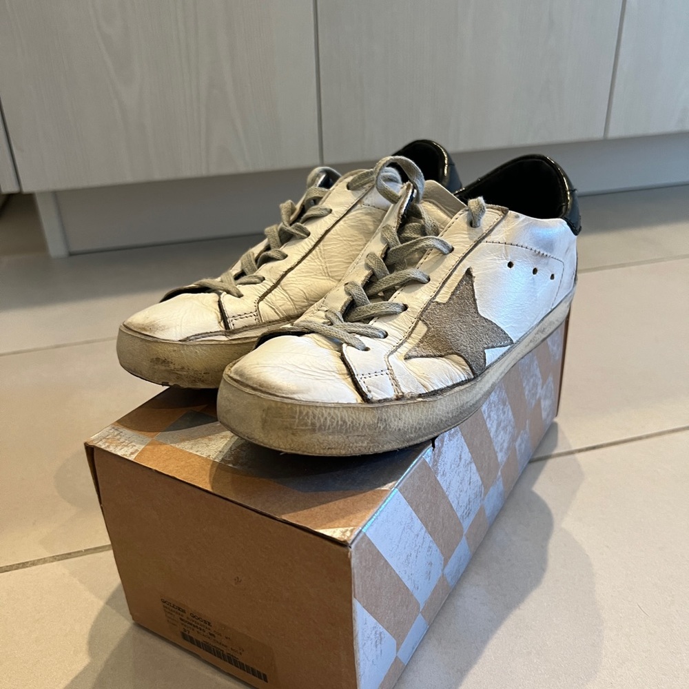 Golden Goose White/Black/Cream Sneakers - Picture 6 of 10